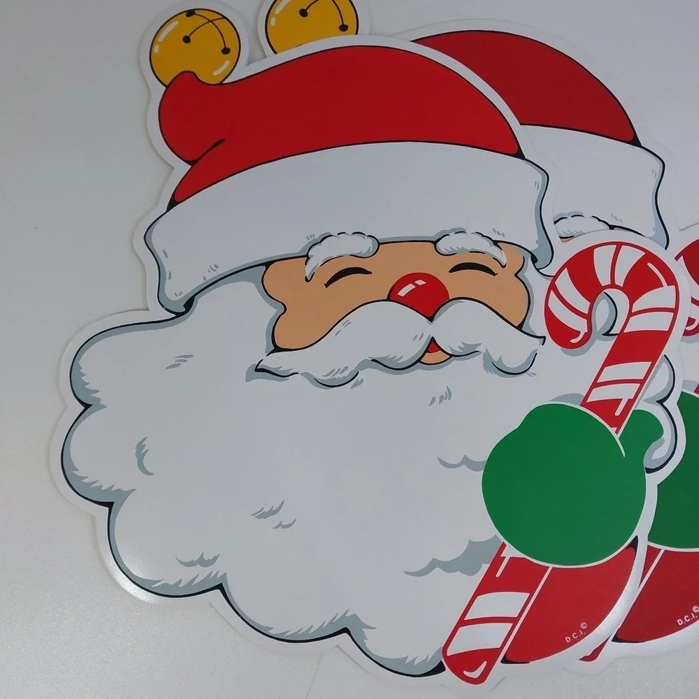 VINTAGE SANTA Candy Cane CHRISTMAS VINYL‎ PLACEMATS (2)